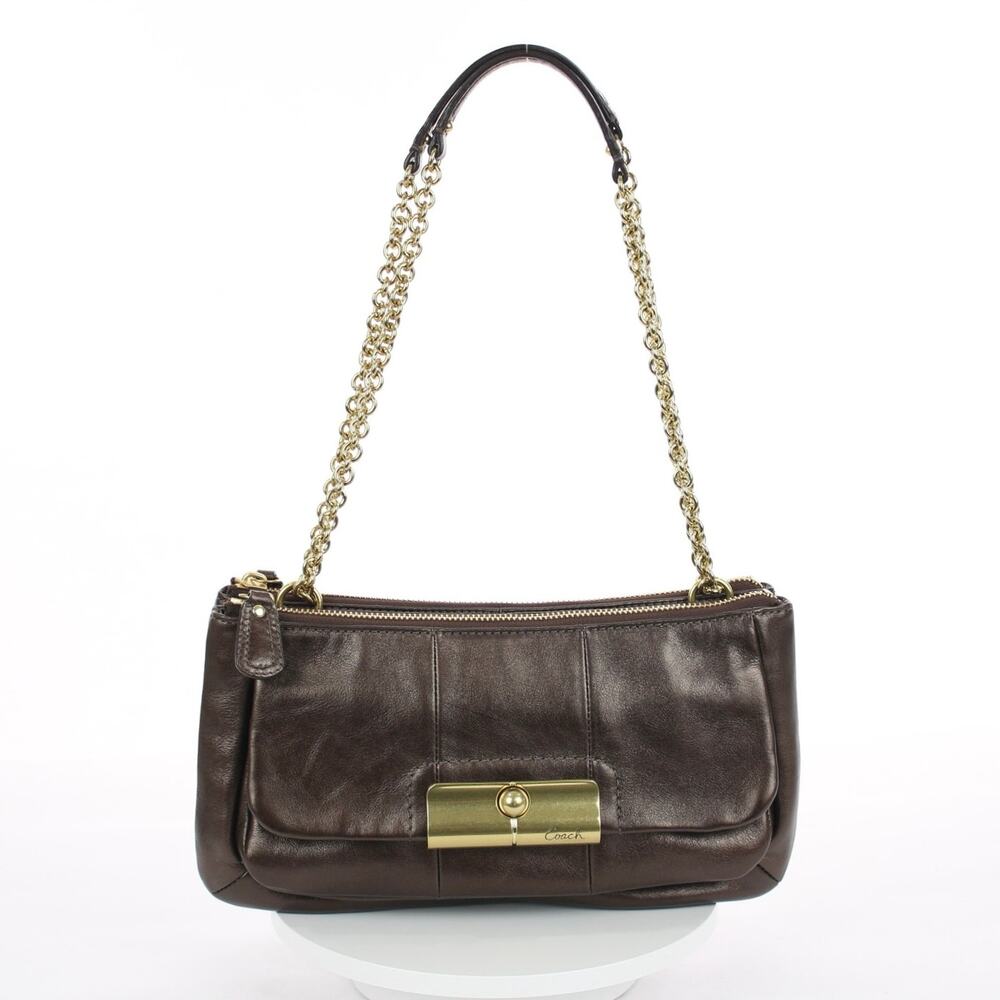 Coach Vintage Y2K Metallic Brown Leather Shoulder Bag
